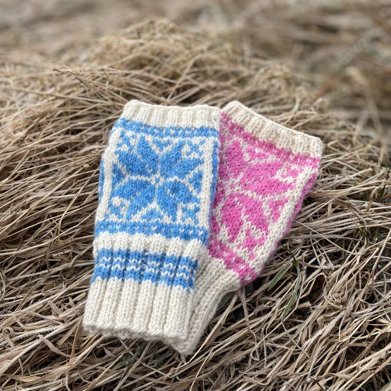 Strikkepakke - Pulsvanter med sjennros