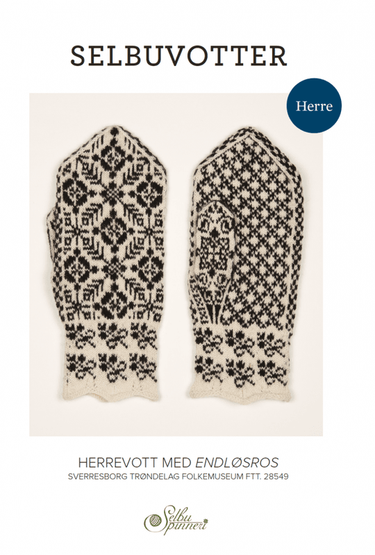Strikkepakke - Herrevott med endløsros