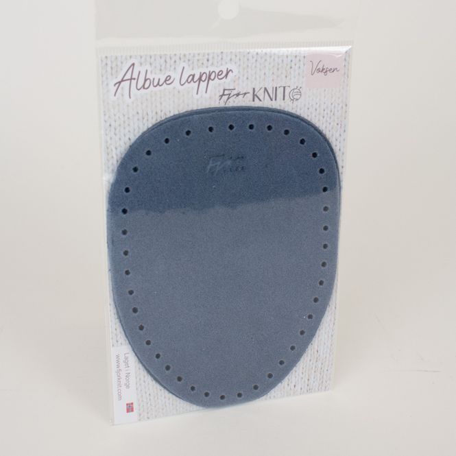 Hovedbilde Fjør knit - Albuelapp av lær blå